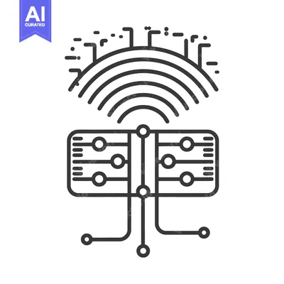 Download A schematic illustration depicting digital wireless network connectivi Vector Graphic