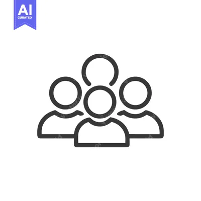 Download Group of People Icon: Minimalist Outline Symbol for Teamwork and Colla Vector Graphic
