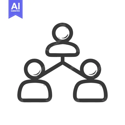 Download Hierarchical Structure: Minimalist Icon of Team Organization and Leade Vector Graphic