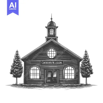 Popular premium asset: A Classic Wooden Building With Trees