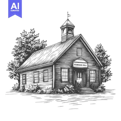 Aset desain premium: A Rustic Wooden Community Hall Building