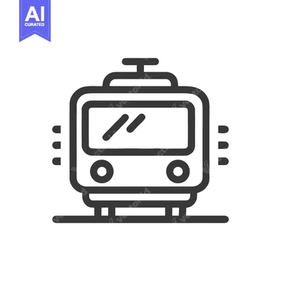 Aset desain premium: Minimalist Train Icon: Front View, Public Transport Symbol, Vector Ill
