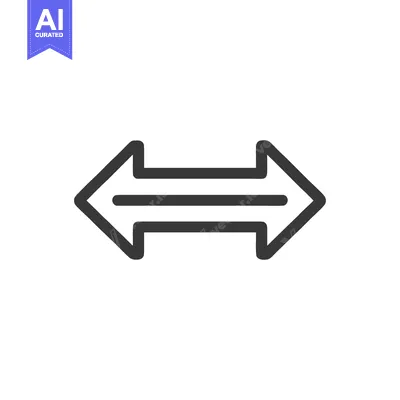 Aset desain premium: Double-Headed Arrow Icon: Simple Black Graphic on White Background