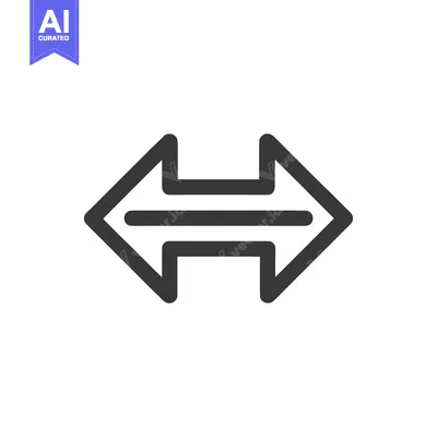 Aset desain premium: Symmetrical Double Arrow Icon: Directional Symbol with Bold Outline on