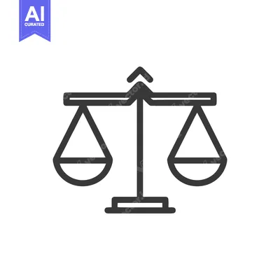 Aset desain premium: Minimalist Scales of Justice Icon: Law, Balance, and Legal Symbolism