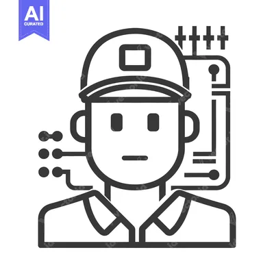 Aset premium populer: An engineering professional with safety hat next to circuit board
