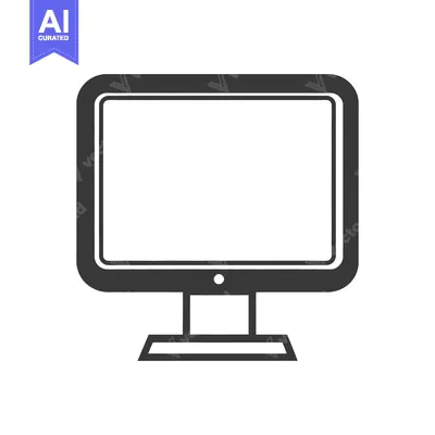 Premium design asset: A simple monochrome graphic representation of a computer monitor scree