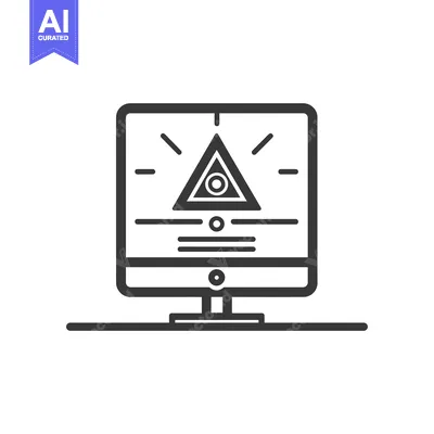 Aset premium populer: Computer Screen with a Triangle and Eye Icon
