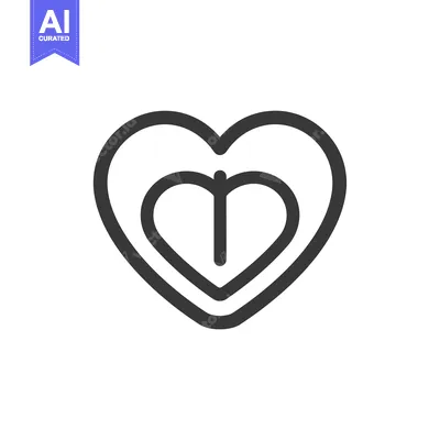 Aset desain premium: Concentric Heart Symbol with Three Layers