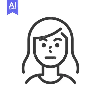Popular premium asset: A simple black and white line illustration of a woman