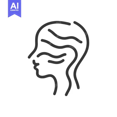 Aset premium populer: A simple side profile of a human face and some hair