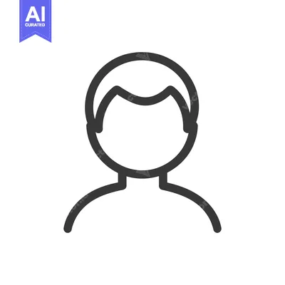 Aset desain premium: A simple vector graphic icon depicting the outline of a person
