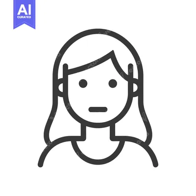 Popular premium asset: A simple black and white line drawing of a woman