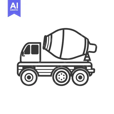 Premium design asset: Concrete Mixer Truck with Rotating Drum