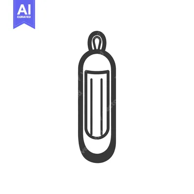 Premium design asset: A simple illustration showing an elongated object with a top loop