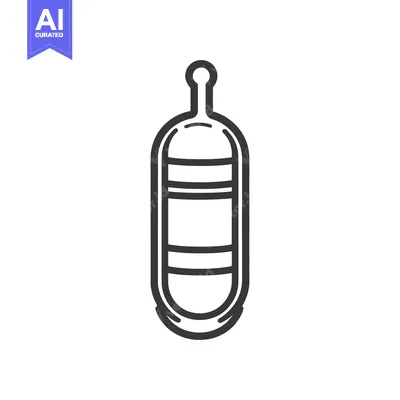 Aset desain premium: An Outline Depicting a Cylindrical Object with Ring and Bands