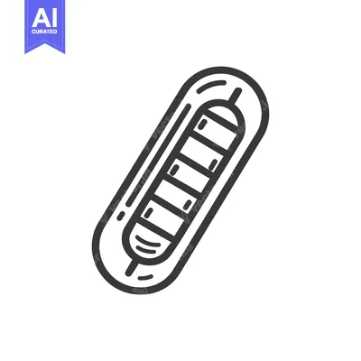 Aset premium populer: A simple black and white illustration of a raft on white background