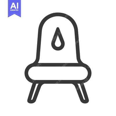 Aset premium populer: A simple black and white icon of a high chair