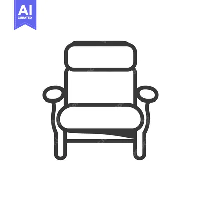 Aset premium populer: A simple outlined illustration of a comfortable armchair for sitting
