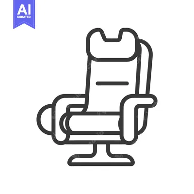Aset premium populer: A simplified black and white illustration of a chair