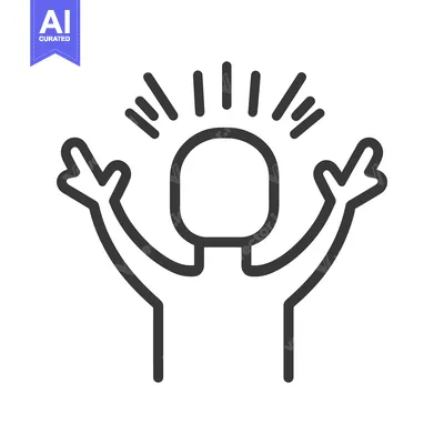 Premium design asset: A simple illustration of a person experiencing a moment of excitement