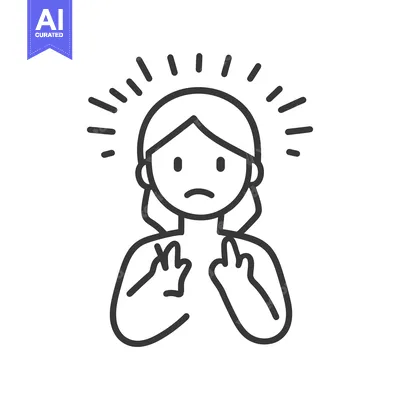 Aset desain premium: A sad person with arms raised showing distress and concern