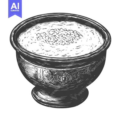 Popular premium asset: Ornate Bowl Filled With Creamy Soup And Topping