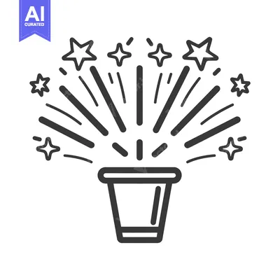 Aset premium populer: A graphic illustration of fireworks exploding with star shapes overhea