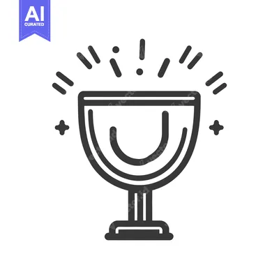 Popular premium asset: An illustrated goblet with shining light radiating outwards