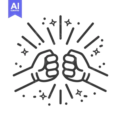 Popular premium asset: Two clenched fists bump together amidst a burst of energy