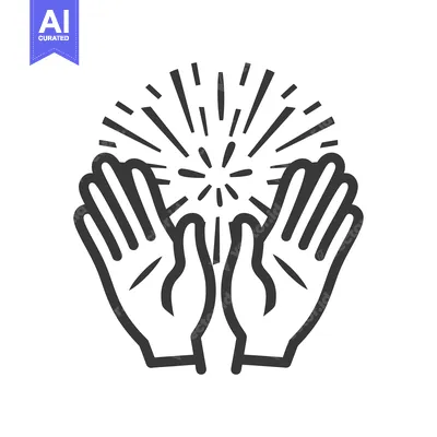 Aset desain premium: Two open hands holding a bright radiating burst of light