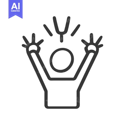 Aset premium populer: Simple line illustration depicts a person experiencing a shock
