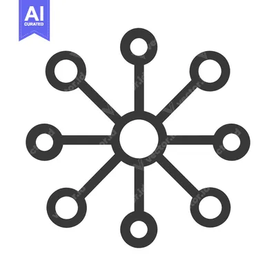 Aset desain premium: A circular diagram displaying connections to several different nodes