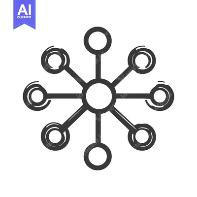 Aset desain premium: A centered graphic representing interconnected points and their connec