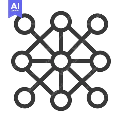 Aset desain premium: A graphical illustration of a network of connected nodes and lines