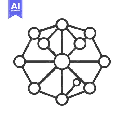 Aset desain premium: A graphical illustration depicting a network connection and arrangemen