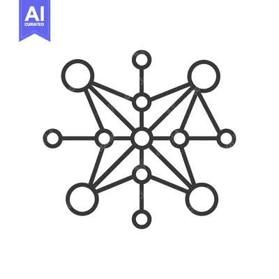 Aset desain premium: A stylized illustration featuring interconnected circles and lines