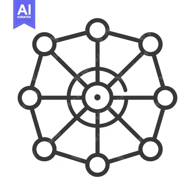 Aset desain premium: A detailed stylized graphic illustrating a network connection with poi