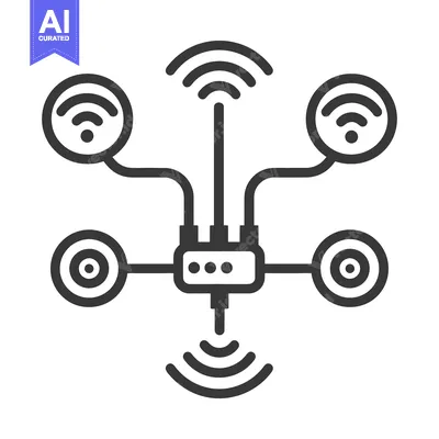Aset premium populer: Network connection and wireless technology communication symbol illust