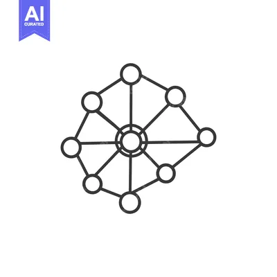 Aset premium populer: A diagram showing interconnected circles and connecting lines in black