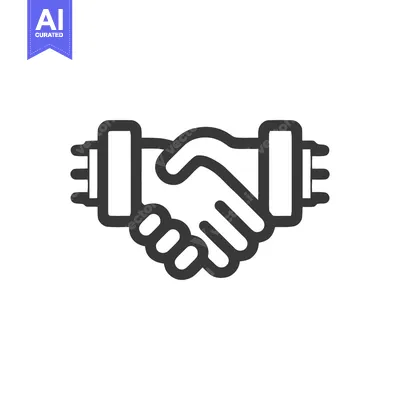 Aset desain premium: Bold Handshake Icon: Symbolizing Agreement, Partnership, and Collabora