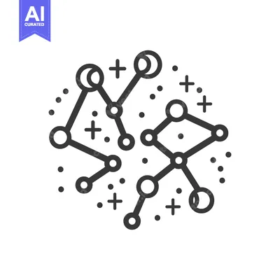 Aset desain premium: An abstract illustration depicting celestial constellations with dots