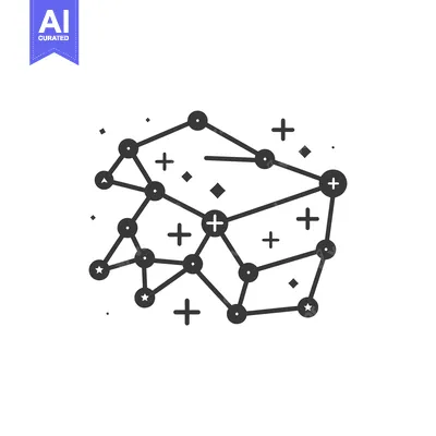Aset premium populer: A stylized illustration of a celestial constellation design