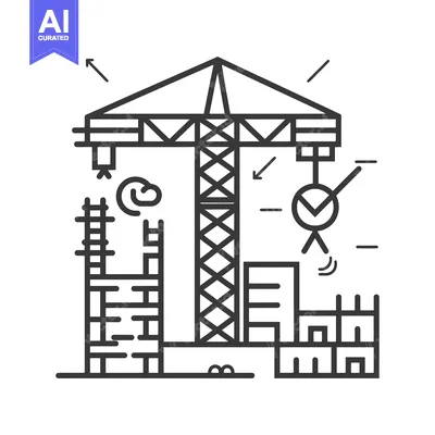 Popular premium asset: Construction Crane Lifting a Building Block with a Checkmark