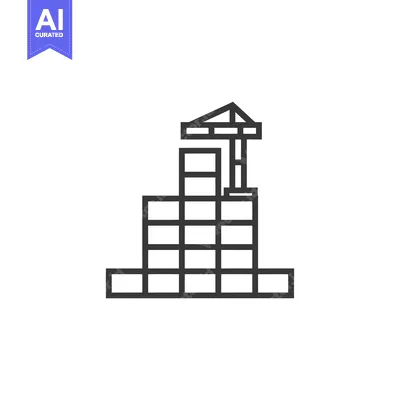 Aset desain premium: Construction Crane Lifting Building Blocks