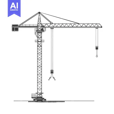 Premium design asset: Construction Crane with Two Hook Systems