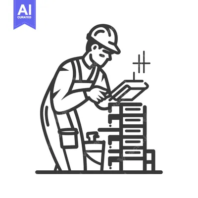 Aset premium populer: Construction Worker Laying Bricks