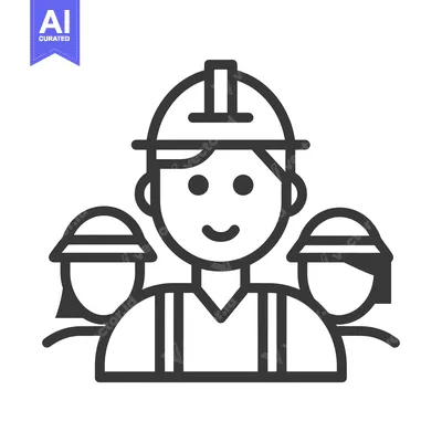 Aset desain premium: Construction Worker with Two Other Workers