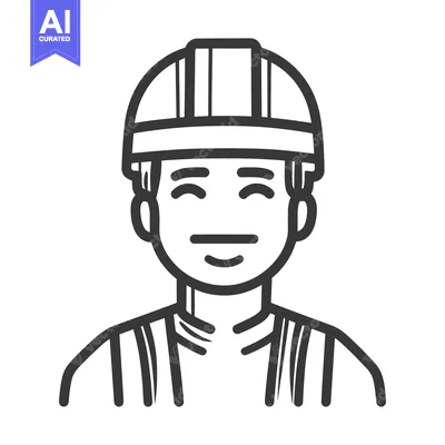 Aset desain premium: An Illustration Of A Person Wearing A Protective Hard Hat