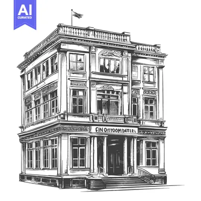 Premium design asset: Elegant Classic Building Architectural Drawing Design